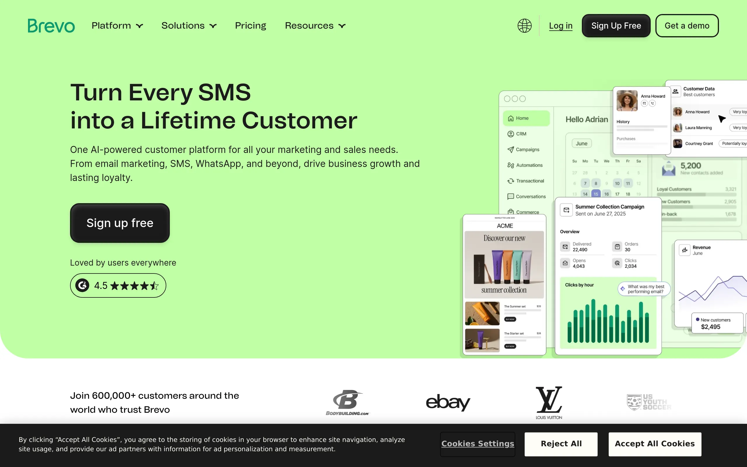 Brevo homepage screenshot