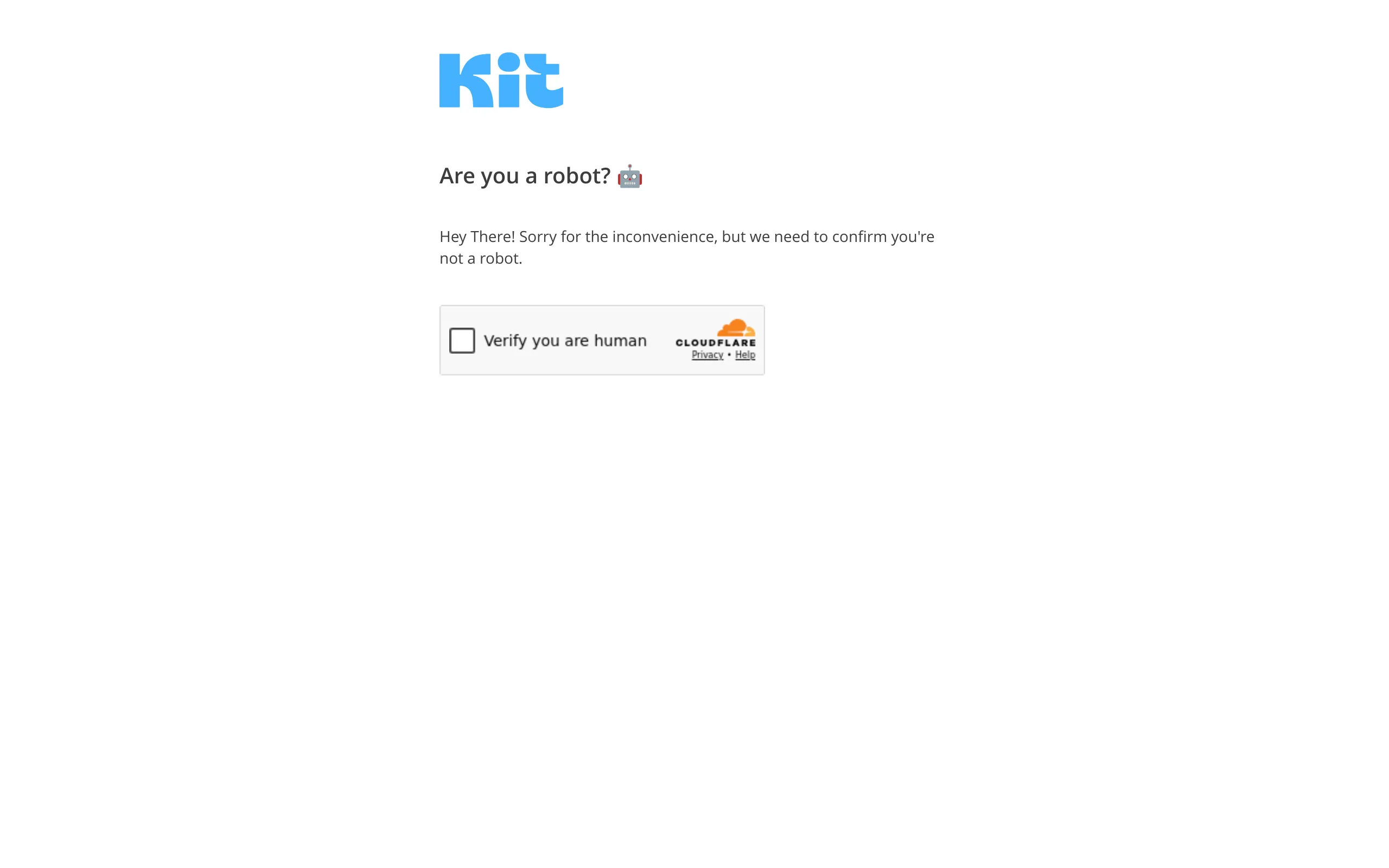 Kit homepage screenshot