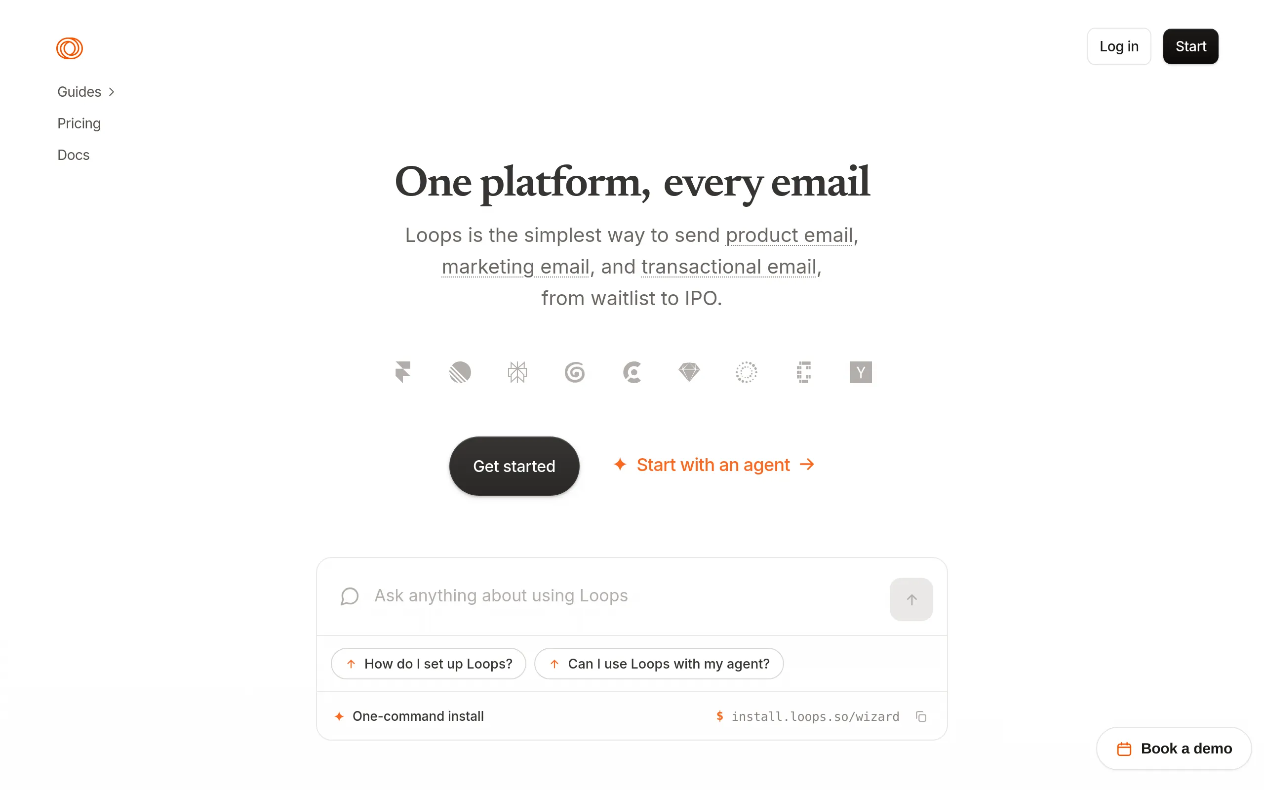 Loops homepage screenshot